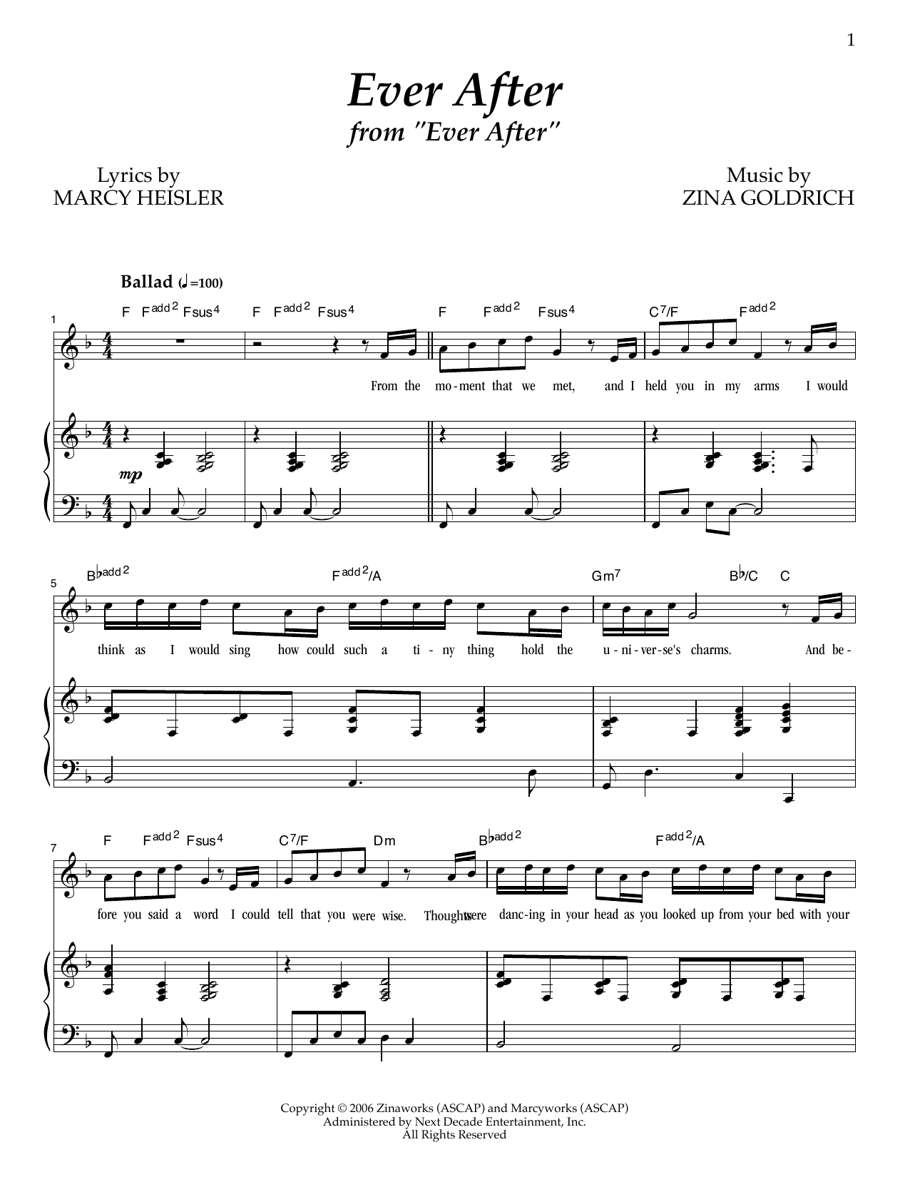 Goldrich & Heisler Ever After sheet music notes and chords arranged for Piano & Vocal
