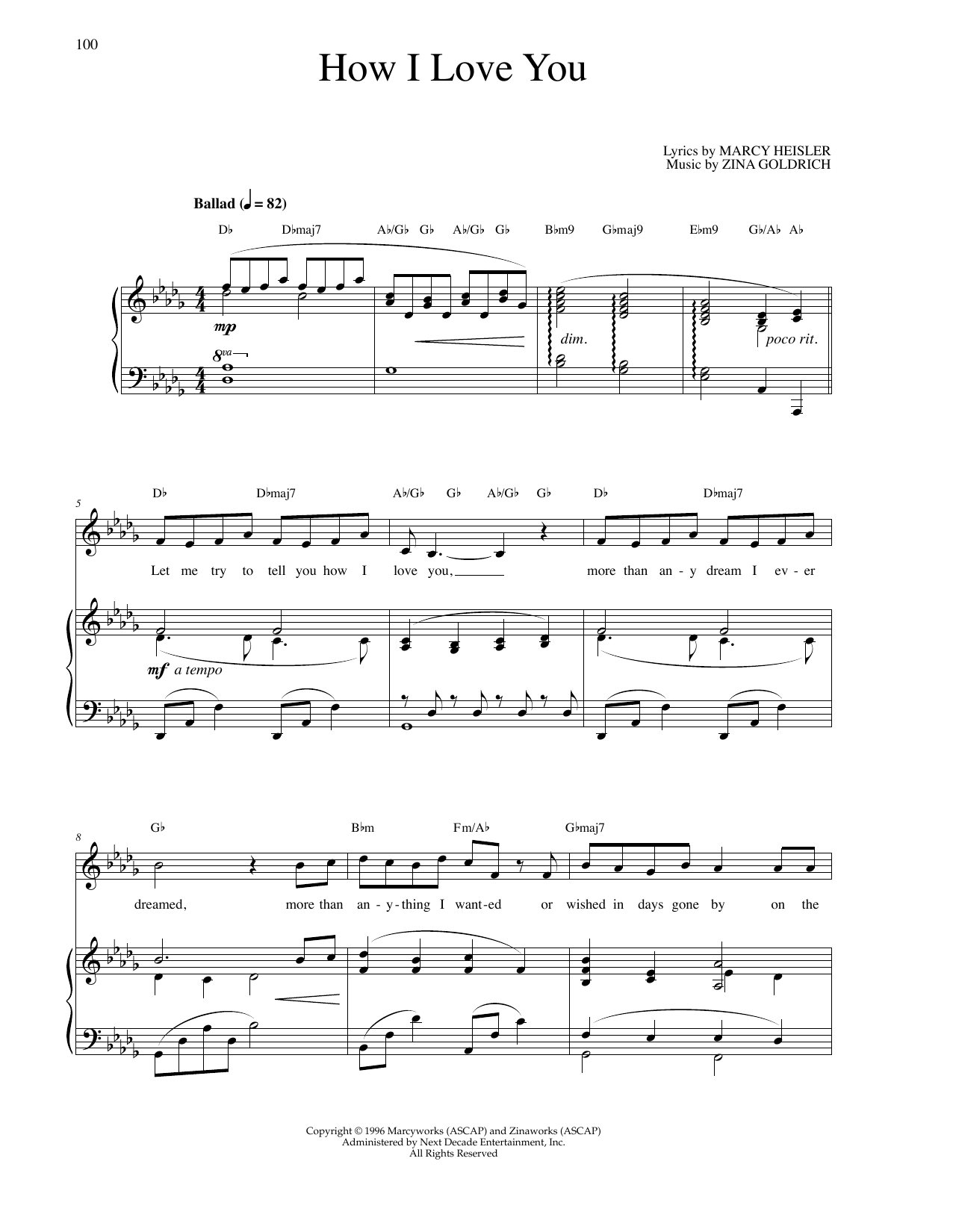 Goldrich & Heisler How I Love You sheet music notes and chords arranged for Piano & Vocal