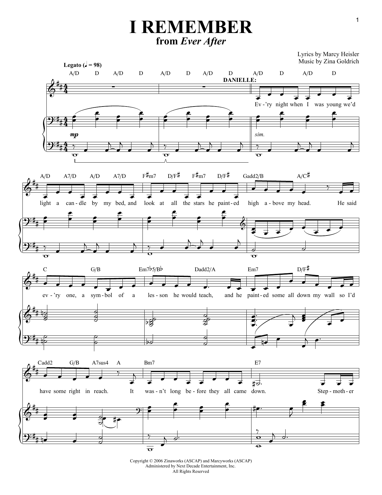 Goldrich & Heisler I Remember sheet music notes and chords arranged for Piano & Vocal