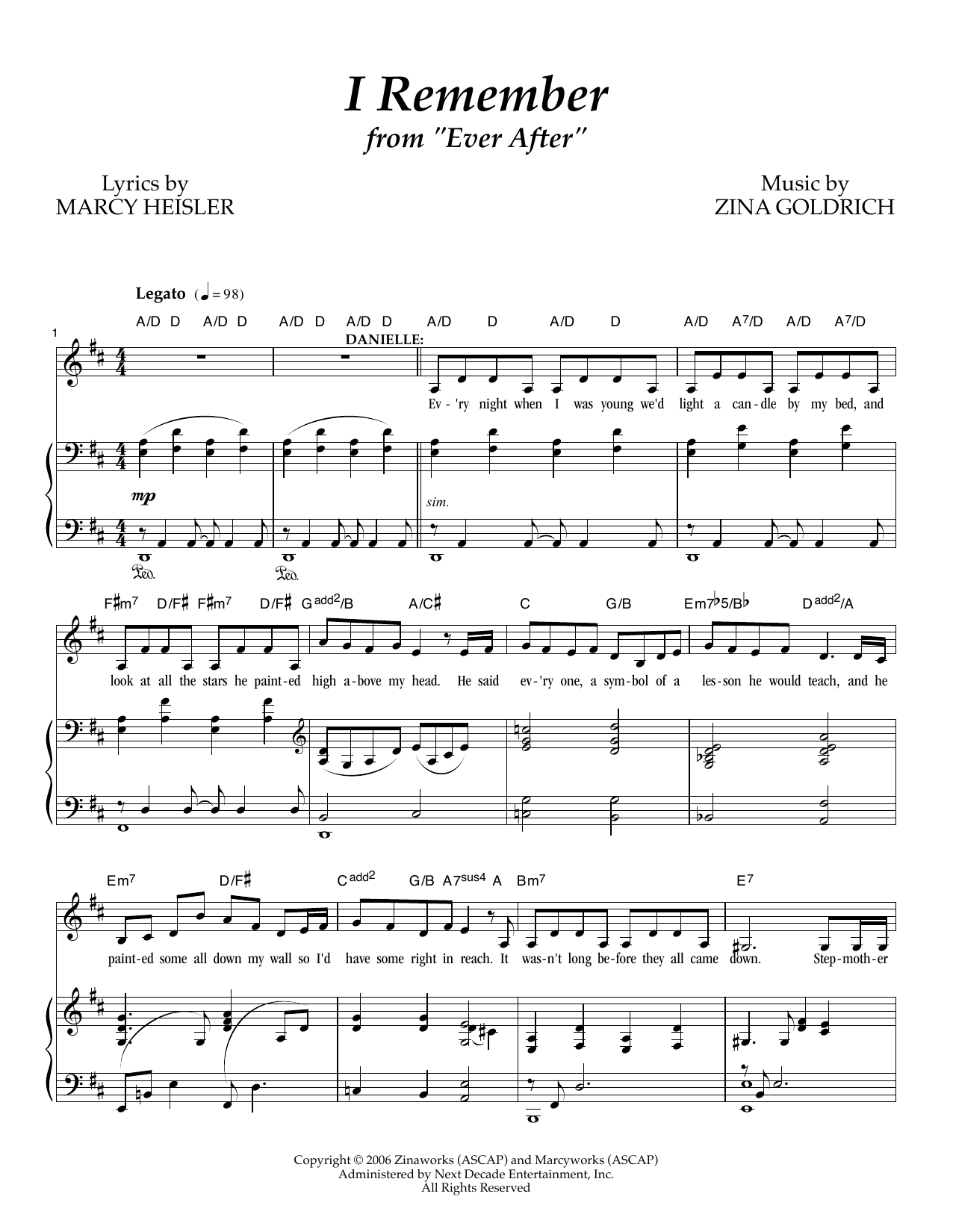 Goldrich & Heisler I Remember sheet music notes and chords arranged for Piano & Vocal