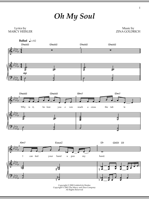 Goldrich & Heisler Oh My Soul sheet music notes and chords arranged for Piano & Vocal