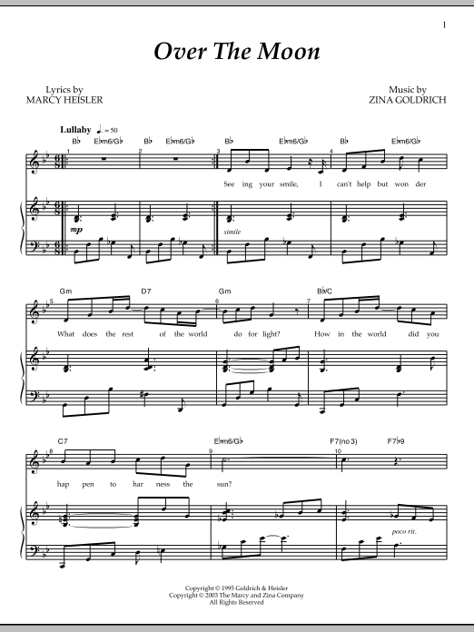 Goldrich & Heisler Over The Moon sheet music notes and chords arranged for Piano & Vocal