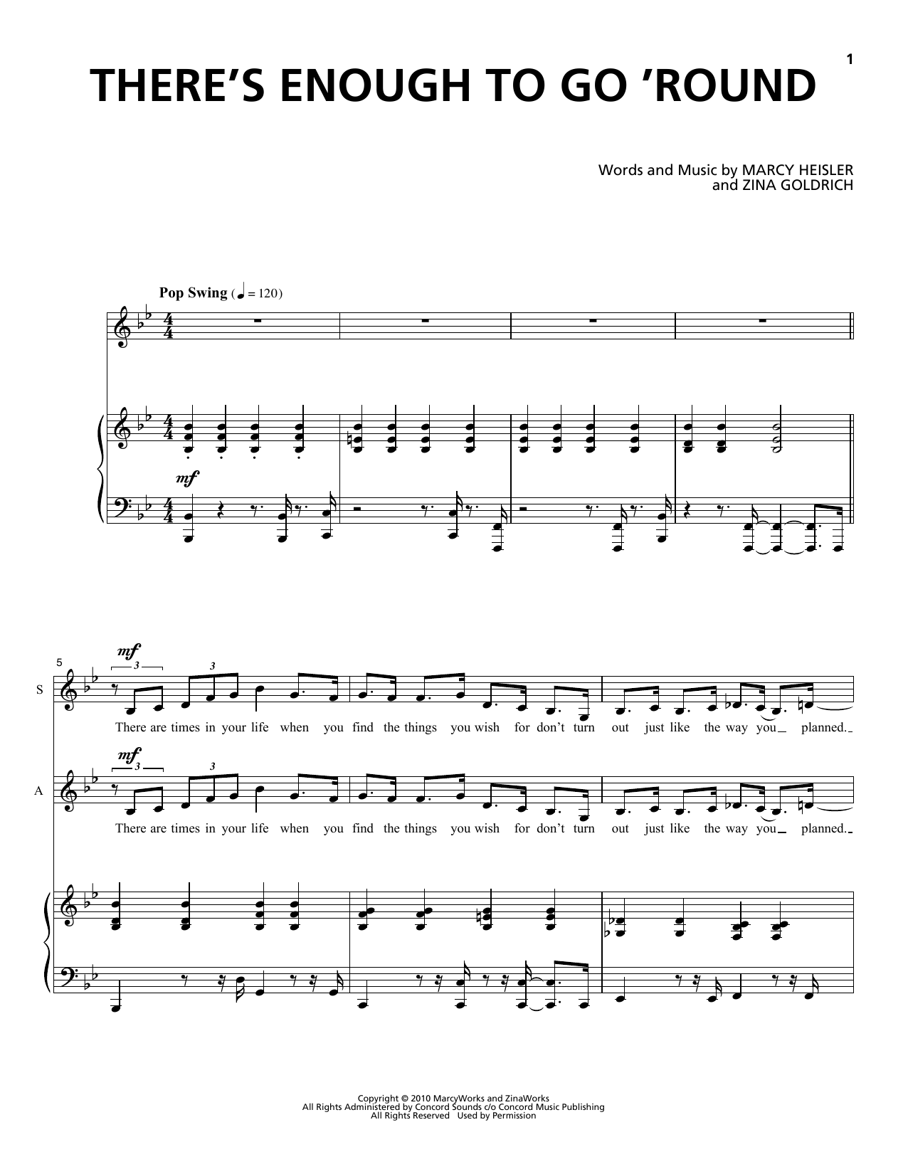 Goldrich & Heisler There's Enough To Go 'Round sheet music notes and chords arranged for SATB Choir
