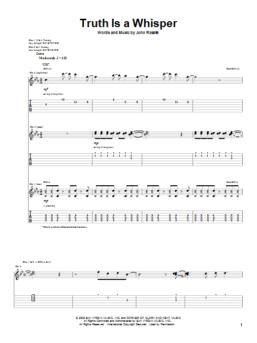Goo Goo Dolls Truth Is A Whisper sheet music notes and chords arranged for Guitar Tab