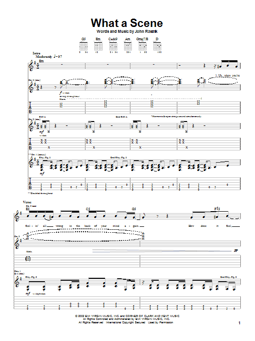 Goo Goo Dolls What A Scene sheet music notes and chords arranged for Guitar Tab