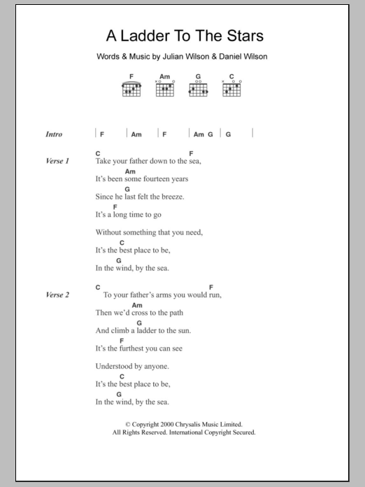 Grand Drive A Ladder To The Stars sheet music notes and chords arranged for Guitar Chords/Lyrics