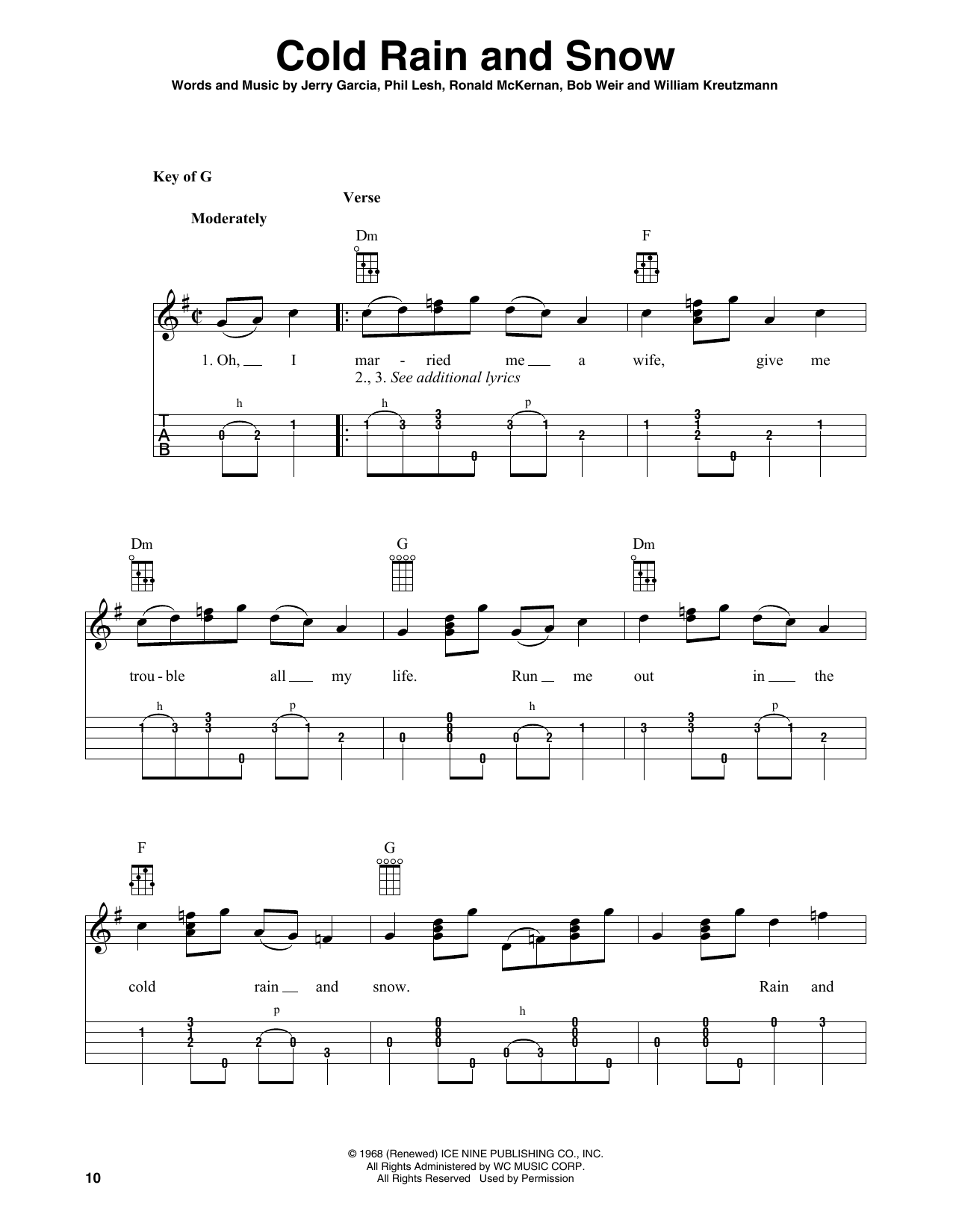 Grateful Dead Cold Rain And Snow (arr. Fred Sokolow) sheet music notes and chords arranged for Banjo Tab