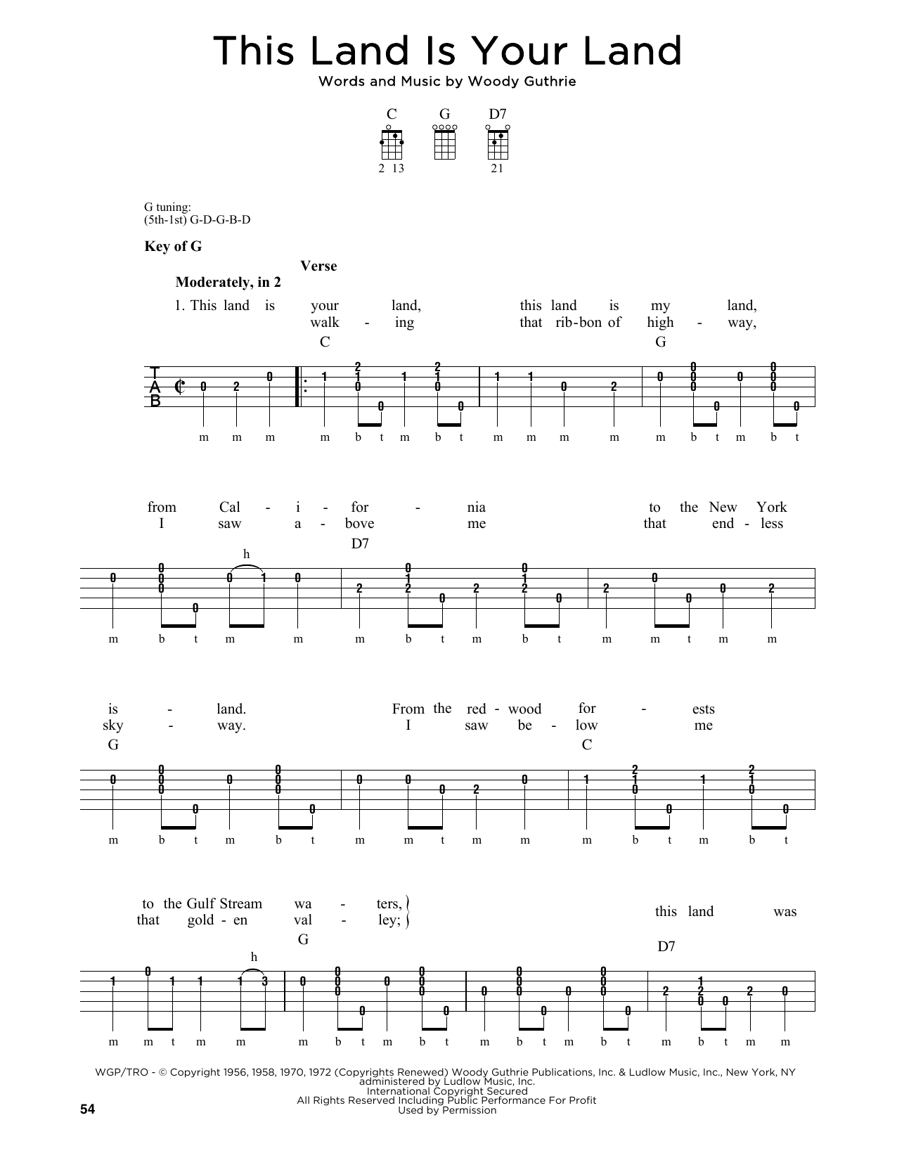 Greg Cahill This Land Is Your Land sheet music notes and chords arranged for Banjo Tab