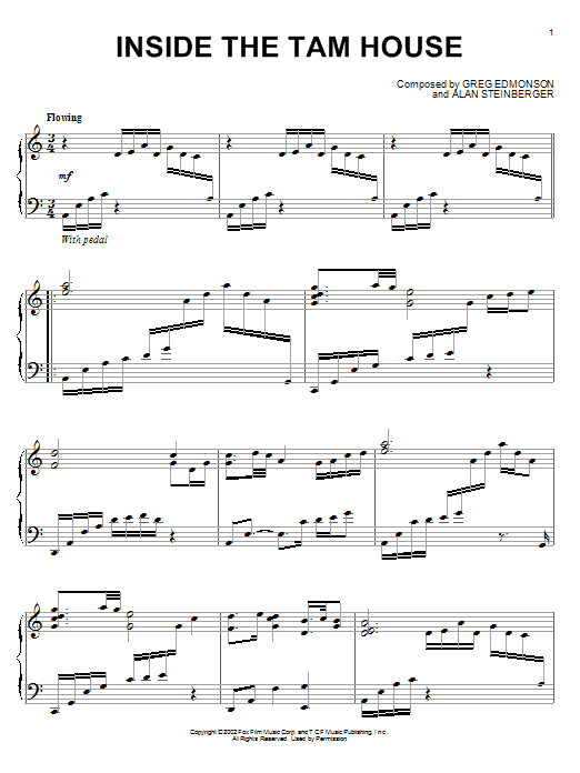 Greg Edmonson Inside The Tam House sheet music notes and chords arranged for Piano Solo