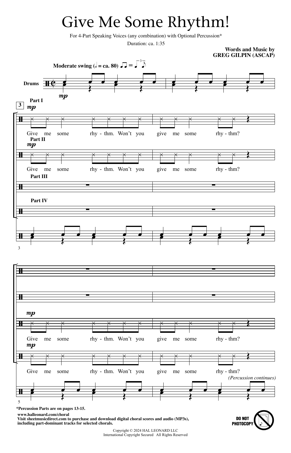 Greg Gilpin Give Me Some Rhythm! sheet music notes and chords arranged for 4-Part Choir