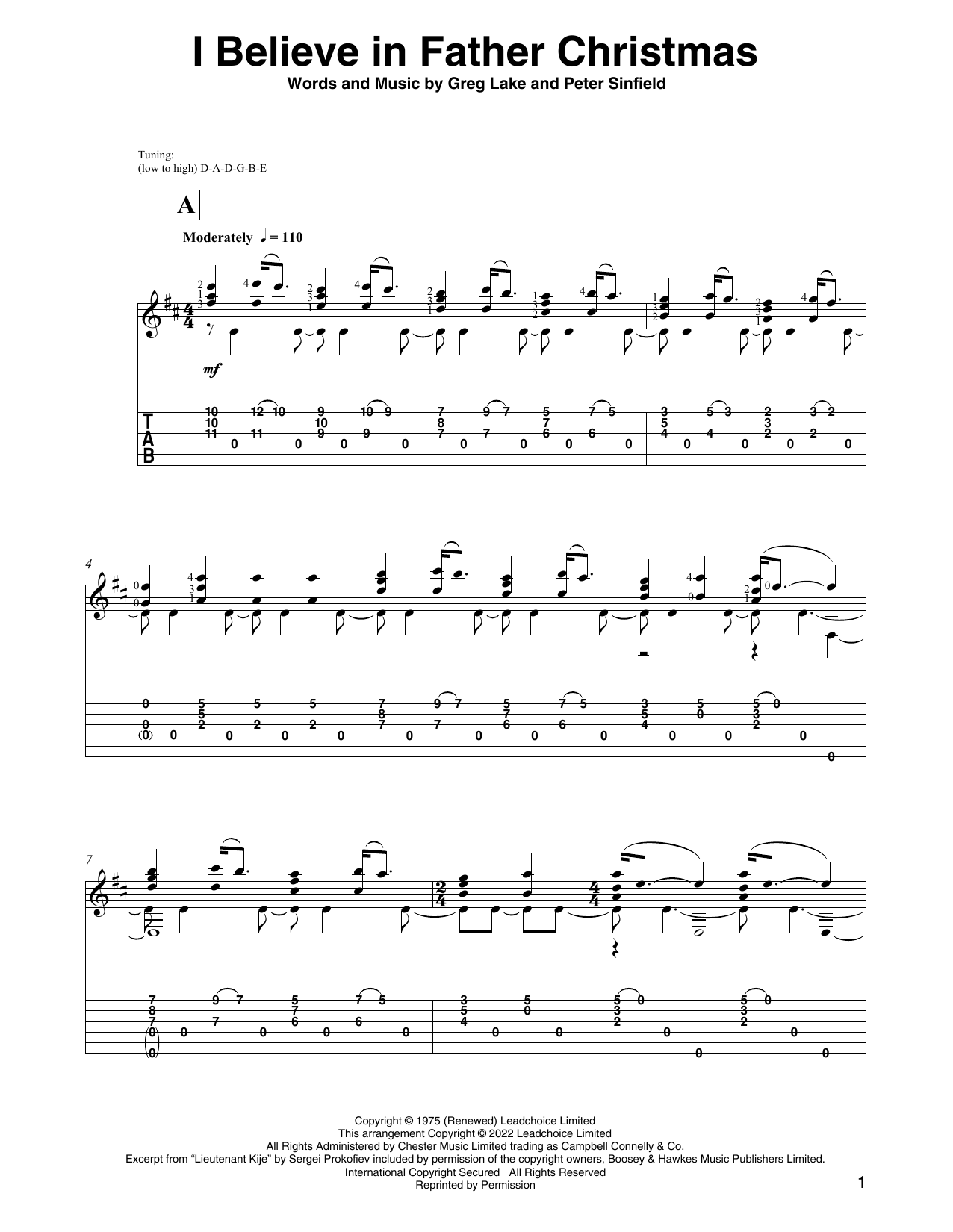 Greg Lake I Believe In Father Christmas (arr. David Jaggs) sheet music notes and chords arranged for Solo Guitar