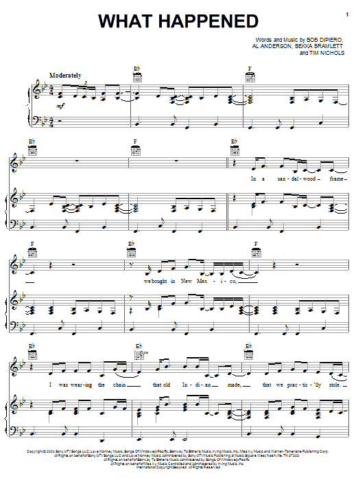 Gretchen Wilson What Happened sheet music notes and chords arranged for Piano, Vocal & Guitar Chords (Right-Hand Melody)