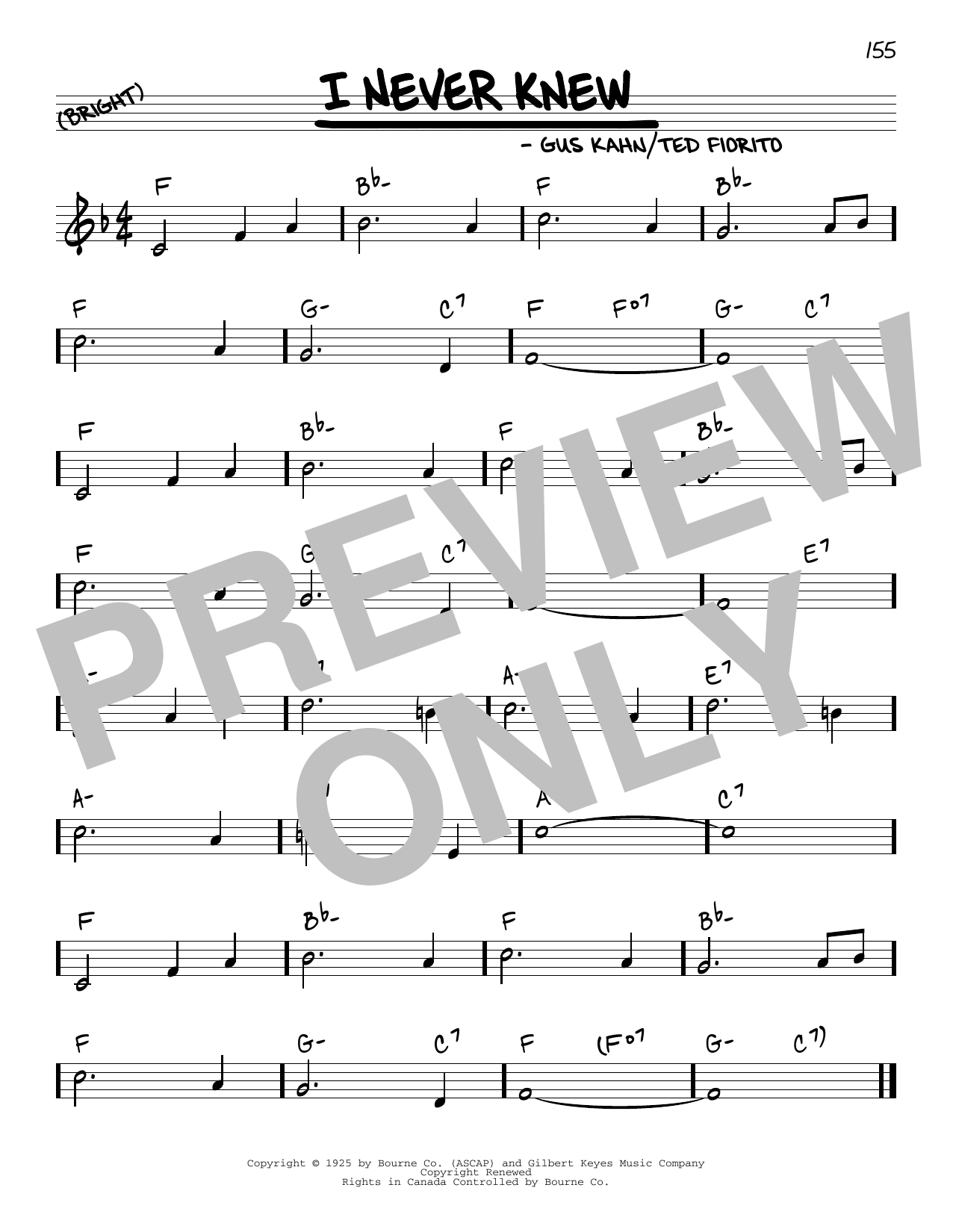 Gus Kahn I Never Knew (arr. Robert Rawlins) sheet music notes and chords arranged for Real Book – Melody, Lyrics & Chords