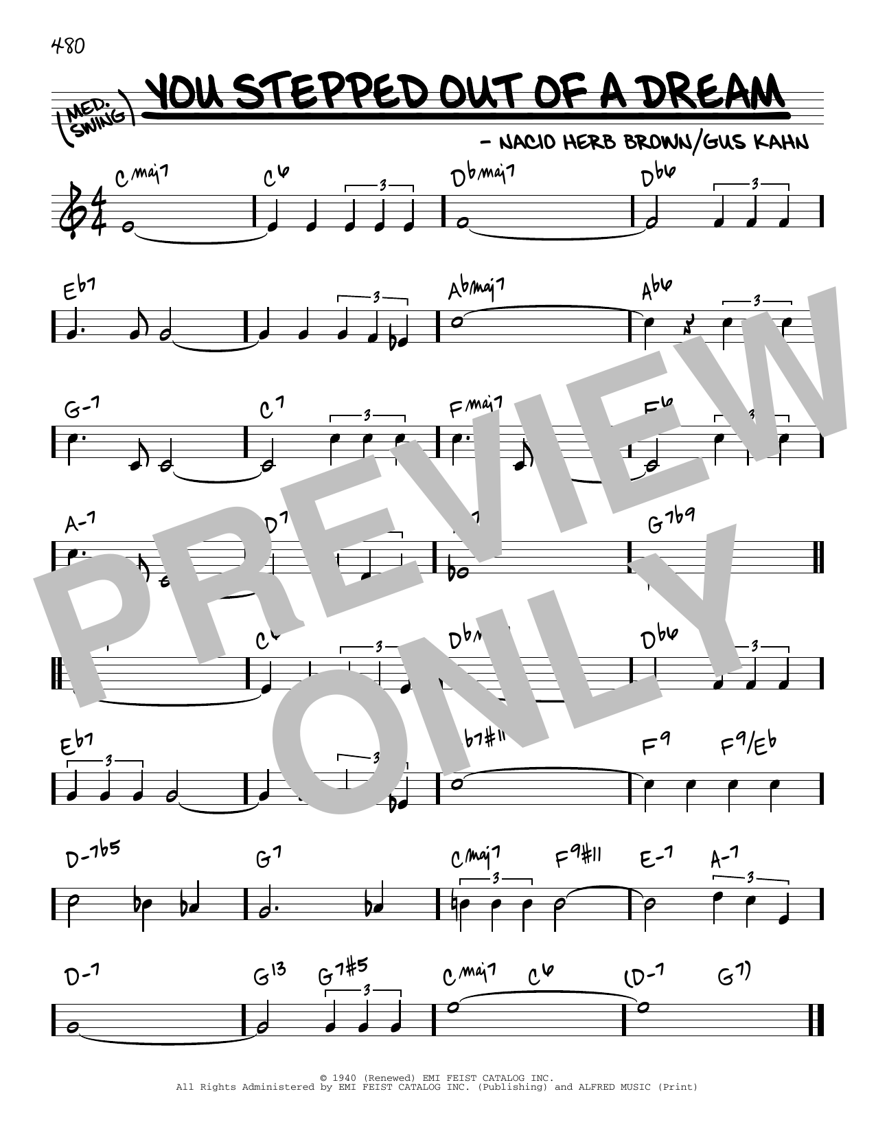 Gus Kahn You Stepped Out Of A Dream sheet music notes and chords arranged for Real Book – Melody & Chords