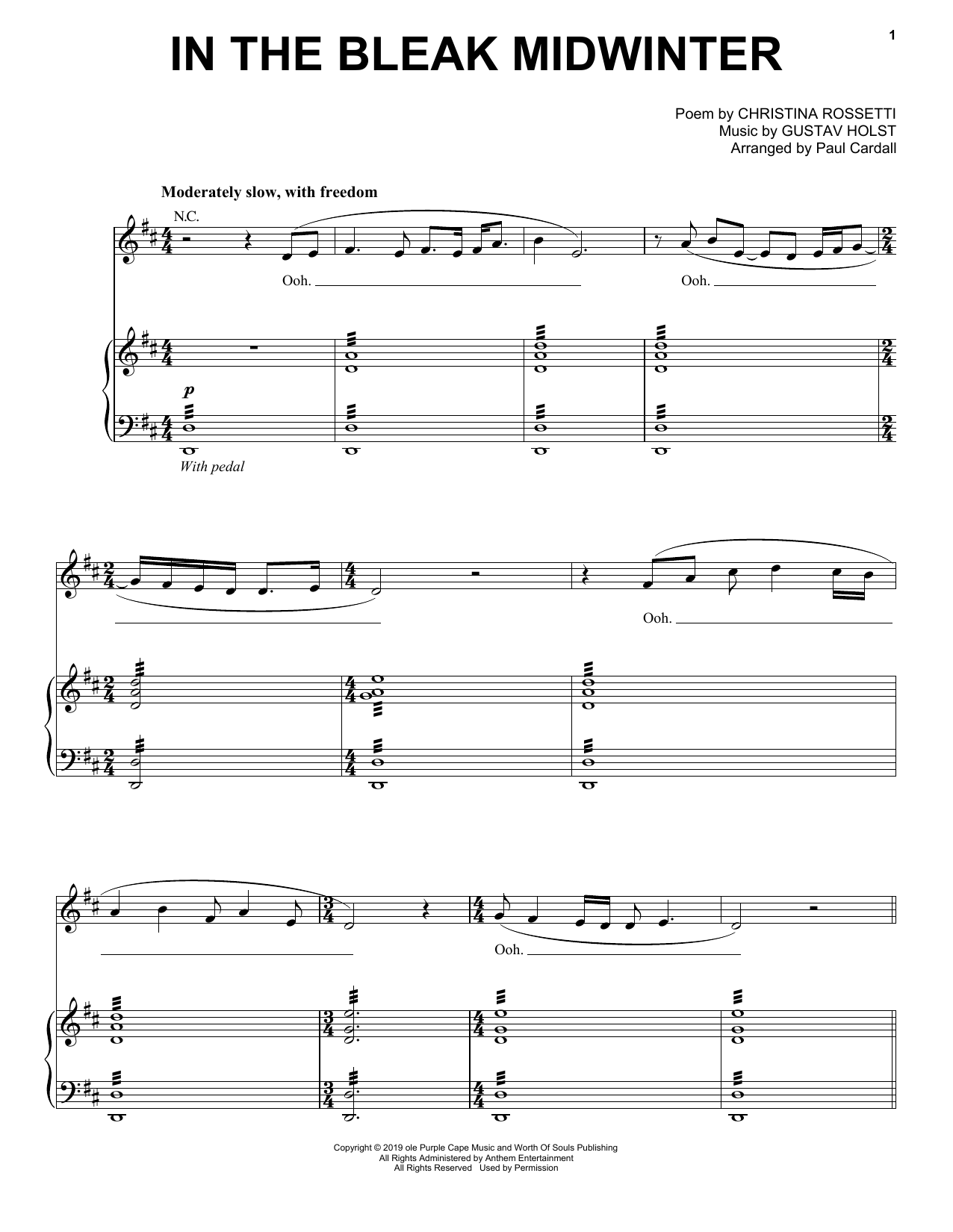 Gustav Holst In The Bleak Midwinter (feat. Audrey Assad) (arr. Paul Cardall) sheet music notes and chords arranged for Piano Solo