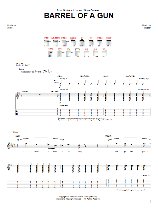 Guster Barrel Of A Gun sheet music notes and chords arranged for Guitar Chords/Lyrics