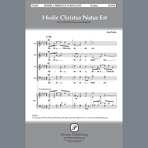 Easily Download Guy Forbes Printable PDF piano music notes, guitar tabs for  SATB Choir. Transpose or transcribe this score in no time - Learn how to play song progression.