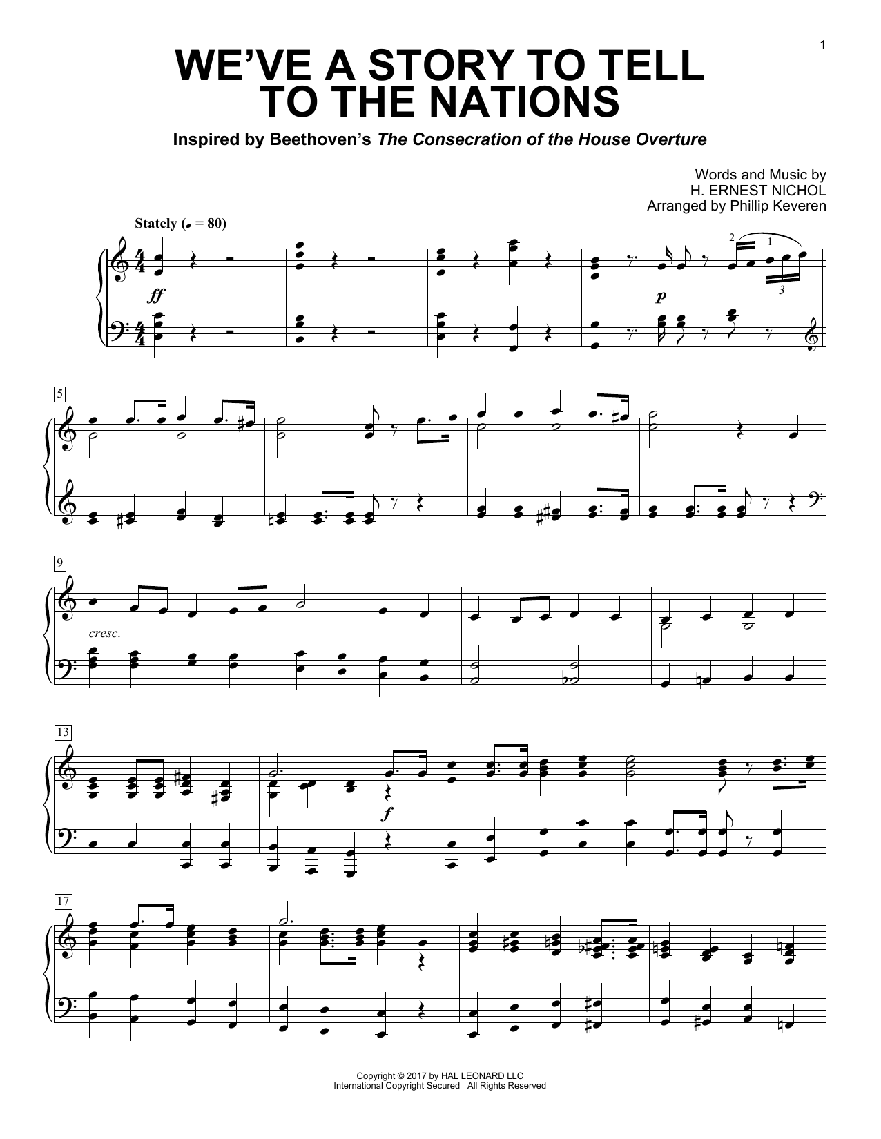 H. Ernest Nichol We've A Story To Tell To The Nations (arr. Phillip Keveren) sheet music notes and chords arranged for Piano Solo
