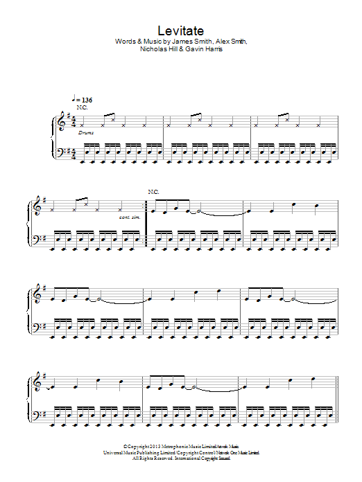 Hadouken! Levitate sheet music notes and chords arranged for Piano, Vocal & Guitar Chords