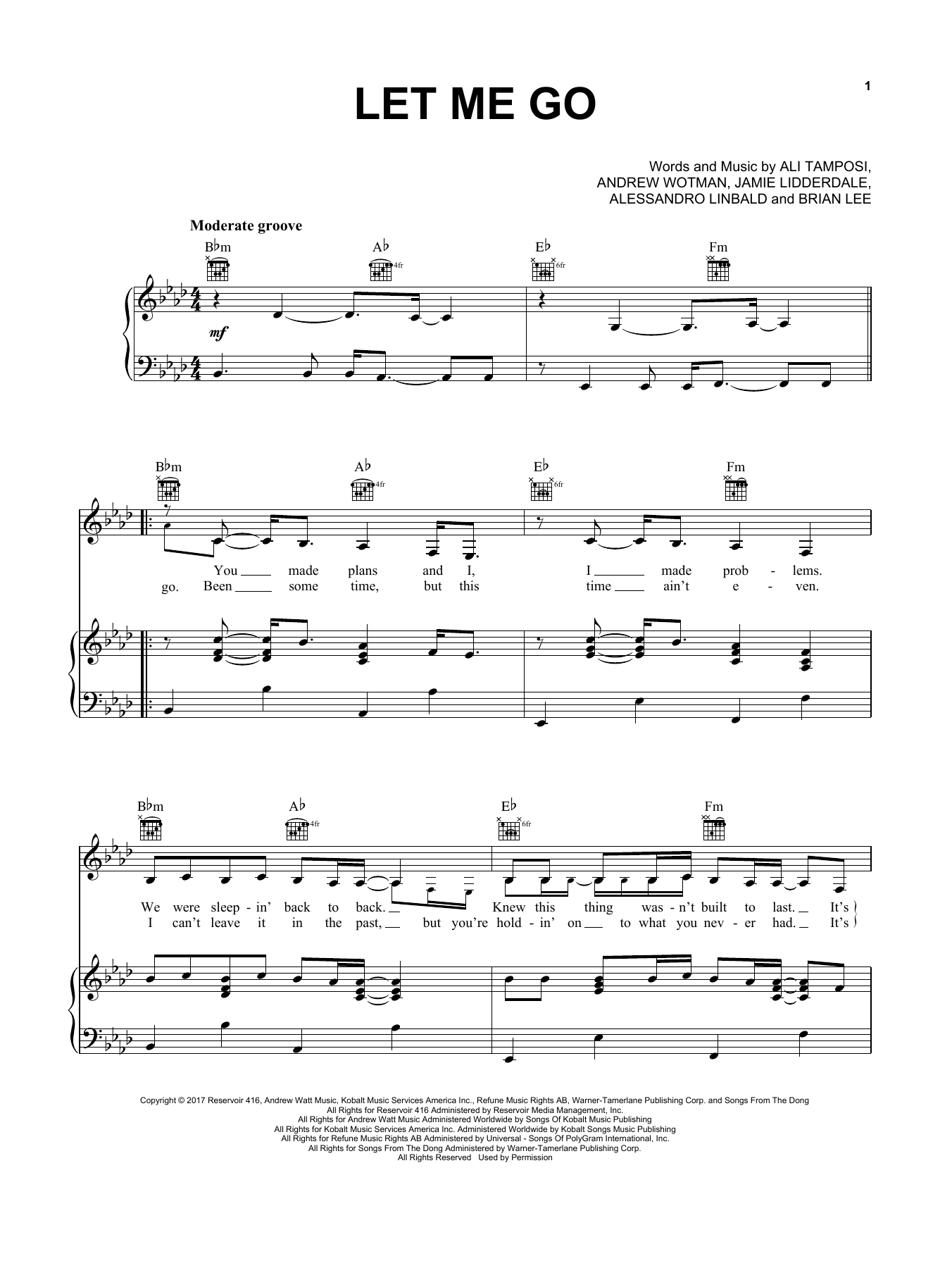 Hailee Steinfeld and Alesso feat. Florida Georgia Line Let Me Go sheet music notes and chords arranged for Piano, Vocal & Guitar Chords (Right-Hand Melody)