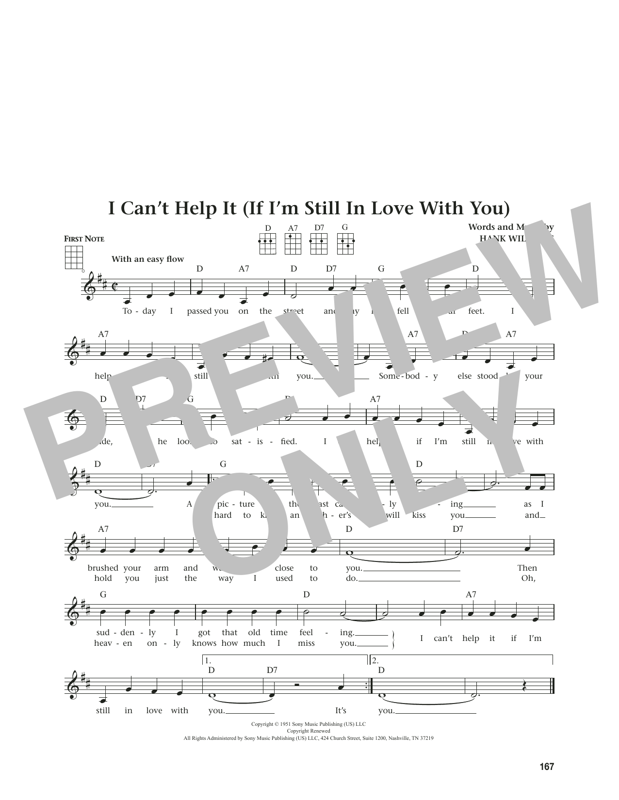 Hank Williams I Can't Help It (If I'm Still In Love With You) (from The Daily Ukulele) (arr. Jim Beloff) sheet music notes and chords arranged for Ukulele