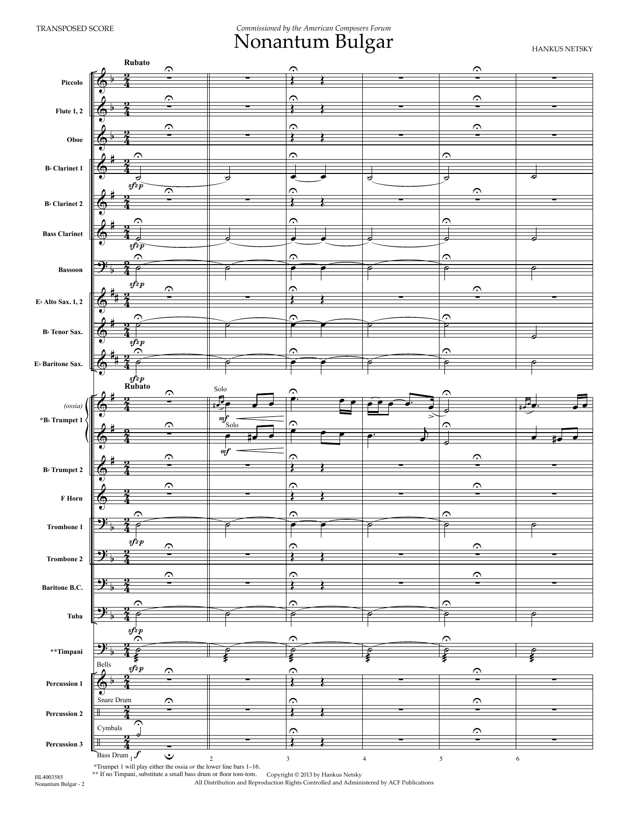 Hankus Netsky Nonantum Bulgar - Conductor Score (Full Score) sheet music notes and chords arranged for Concert Band