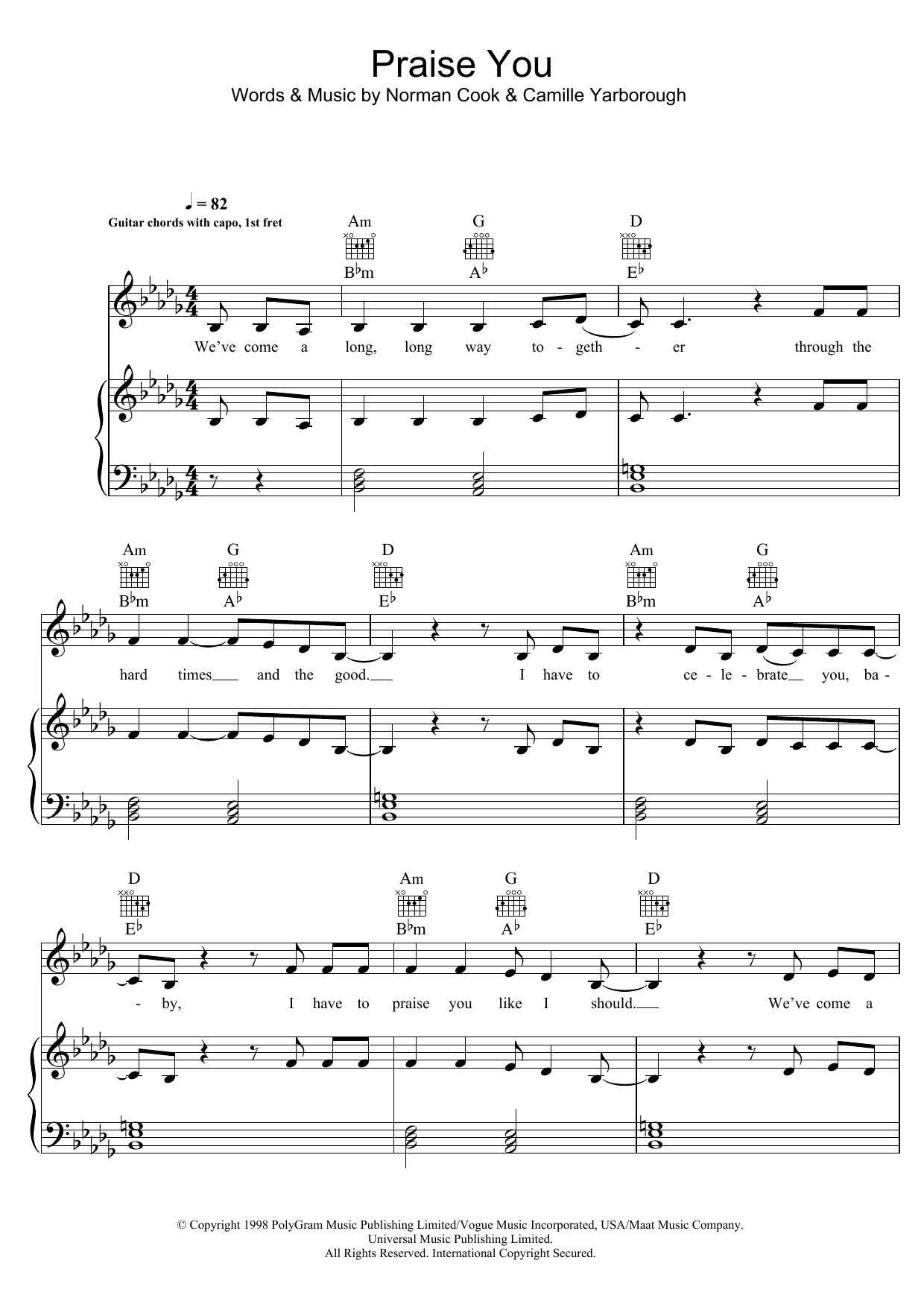 Hannah Grace Praise You sheet music notes and chords arranged for Piano, Vocal & Guitar Chords