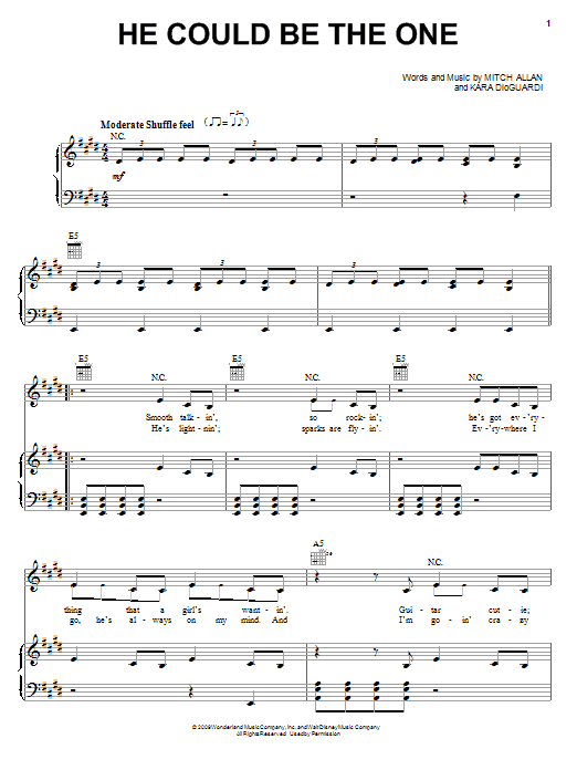 Hannah Montana He Could Be The One sheet music notes and chords arranged for Easy Piano