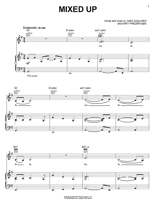 Hannah Montana Mixed Up sheet music notes and chords arranged for Piano, Vocal & Guitar Chords (Right-Hand Melody)