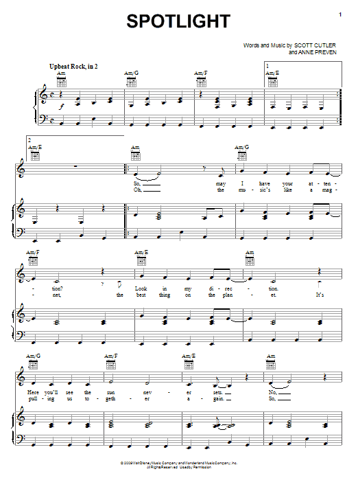 Hannah Montana Spotlight sheet music notes and chords arranged for Easy Piano