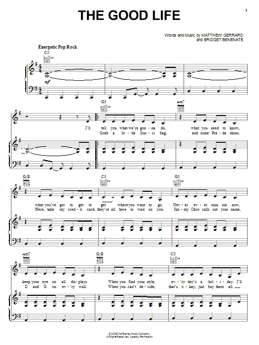 Hannah Montana The Good Life sheet music notes and chords arranged for Big Note Piano