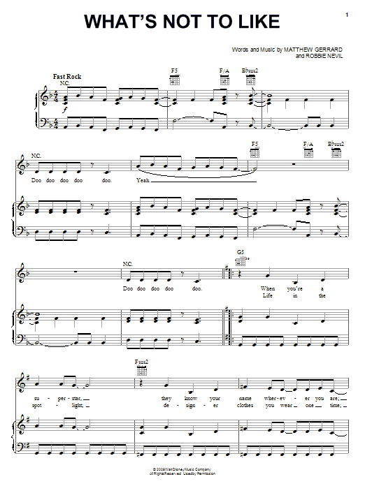 Hannah Montana What's Not To Like sheet music notes and chords arranged for Easy Piano