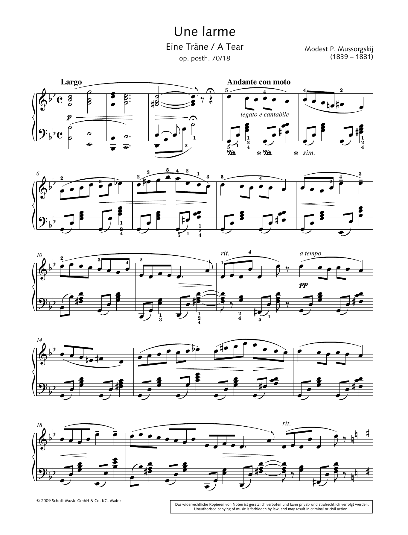 Hans-Gunter Heumann A Tear sheet music notes and chords arranged for Piano Solo