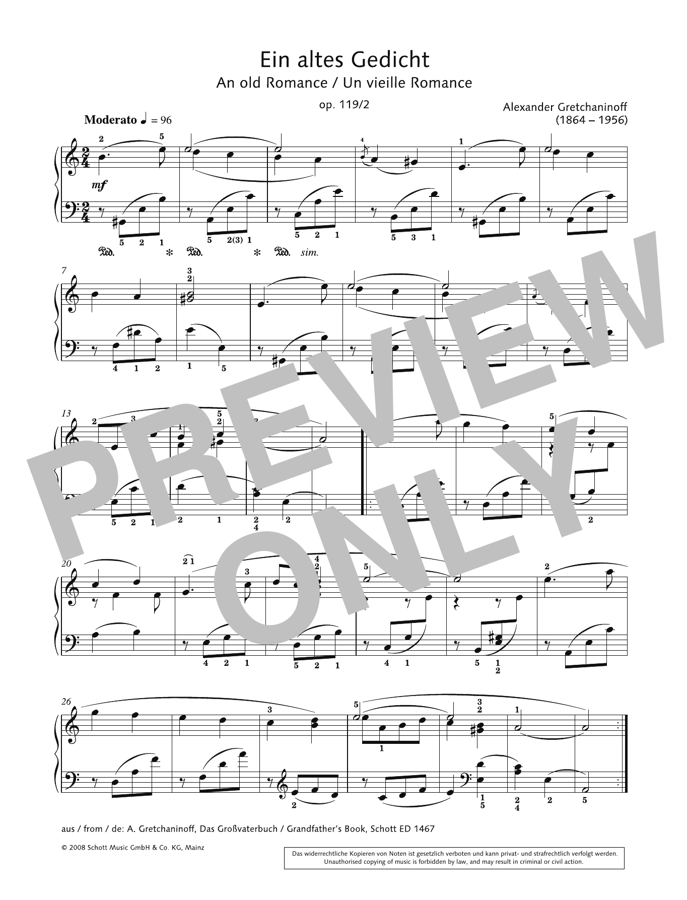 Hans-Gunter Heumann An Old Romance sheet music notes and chords arranged for Piano Solo