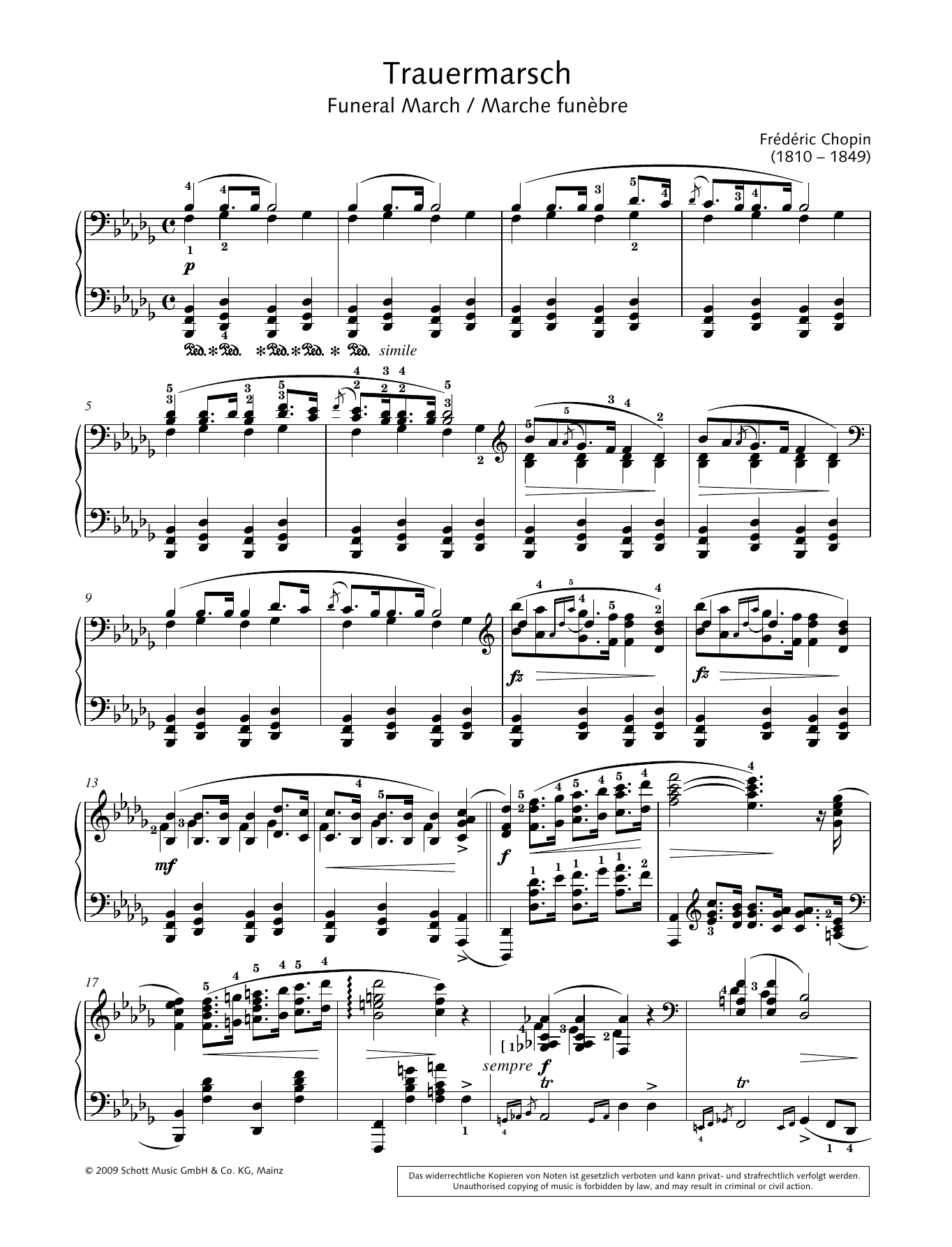 Hans-Gunter Heumann Funeral March sheet music notes and chords arranged for Piano Solo