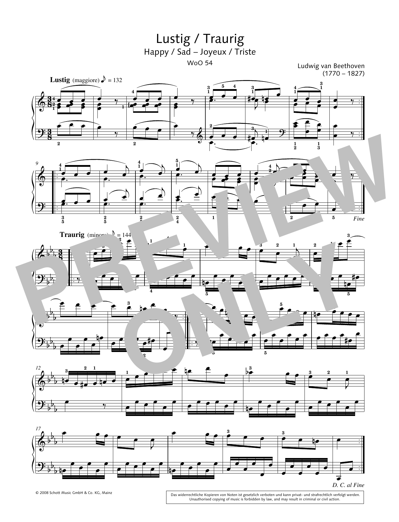 Hans-Gunter Heumann Happy/sad sheet music notes and chords arranged for Piano Solo