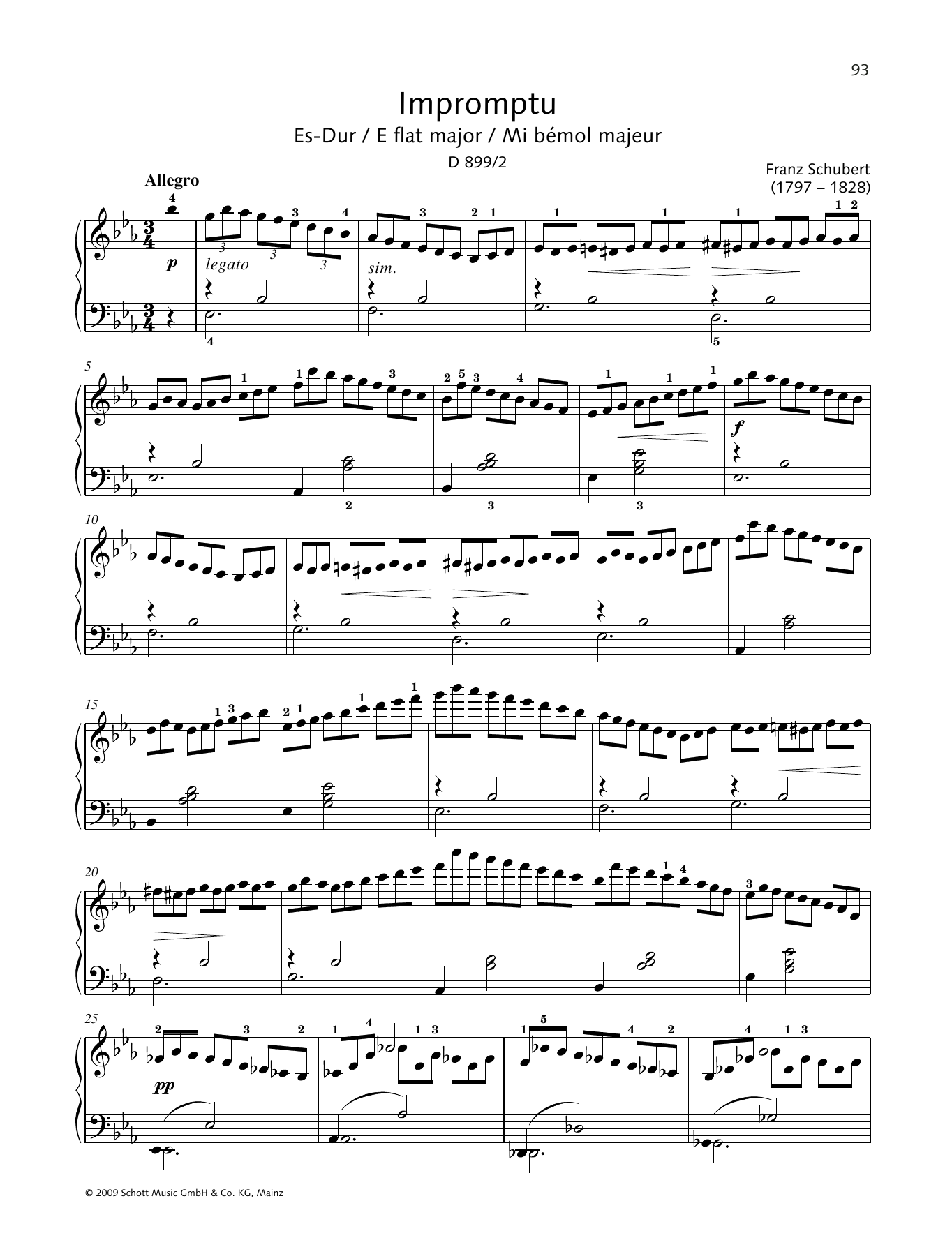 Hans-Gunter Heumann Impromptu in E-flat major sheet music notes and chords arranged for Piano Solo