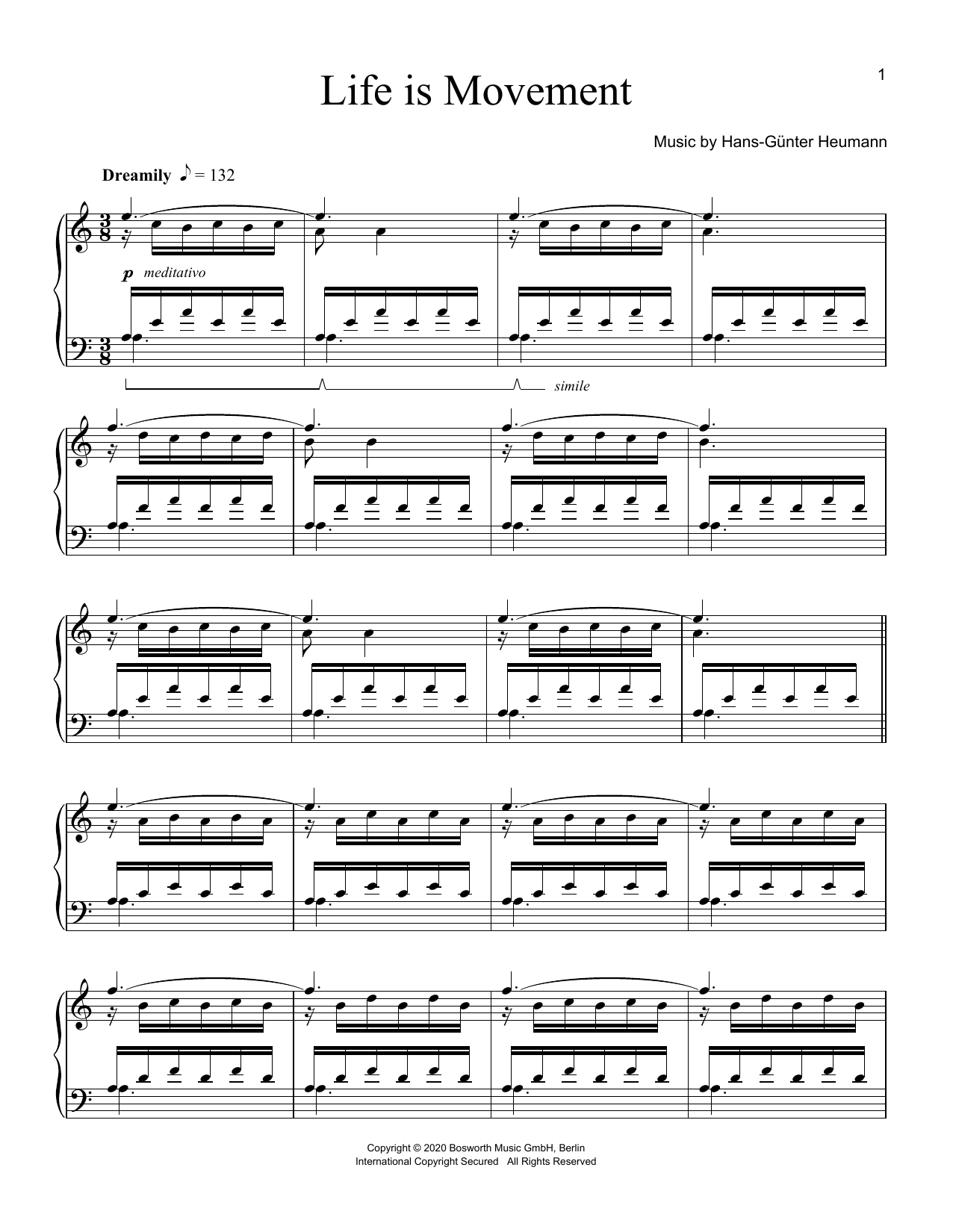 Hans-Günter Heumann Life Is Movement sheet music notes and chords arranged for Piano Solo