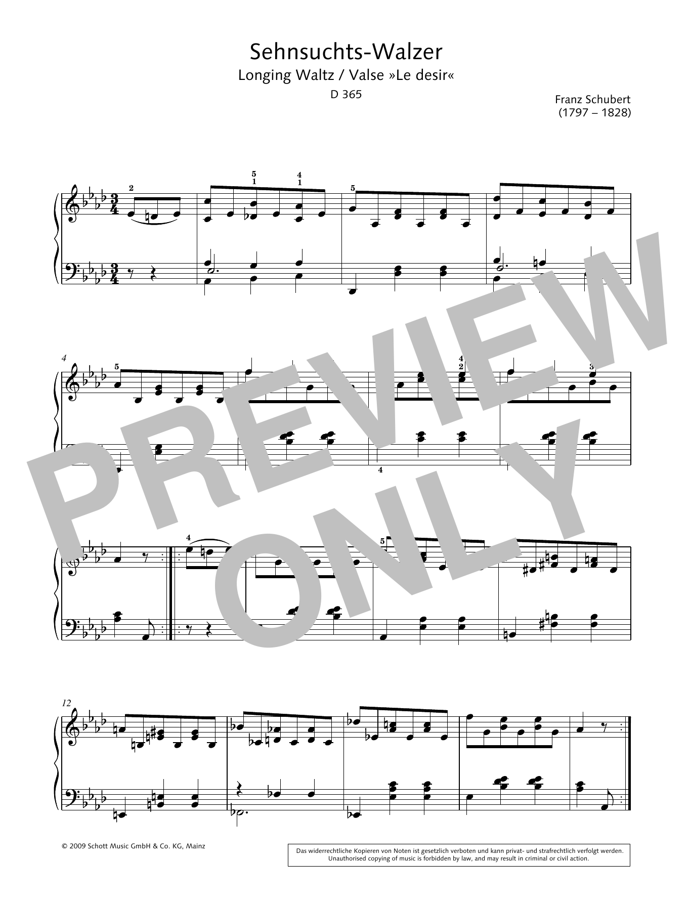 Hans-Gunter Heumann Longing Waltz sheet music notes and chords arranged for Piano Solo