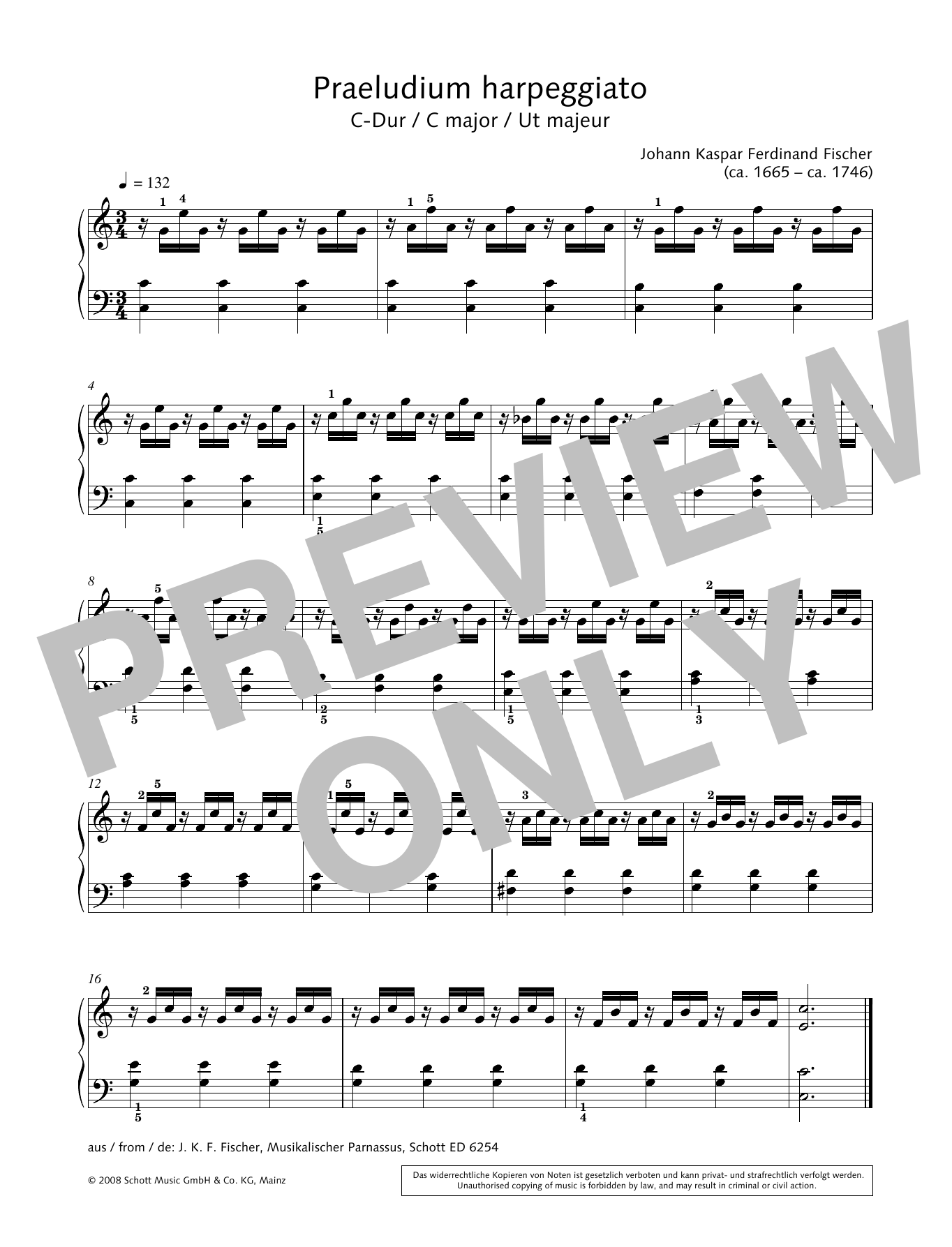 Hans-Gunter Heumann Prelude harpeggiato in C major sheet music notes and chords arranged for Piano Solo