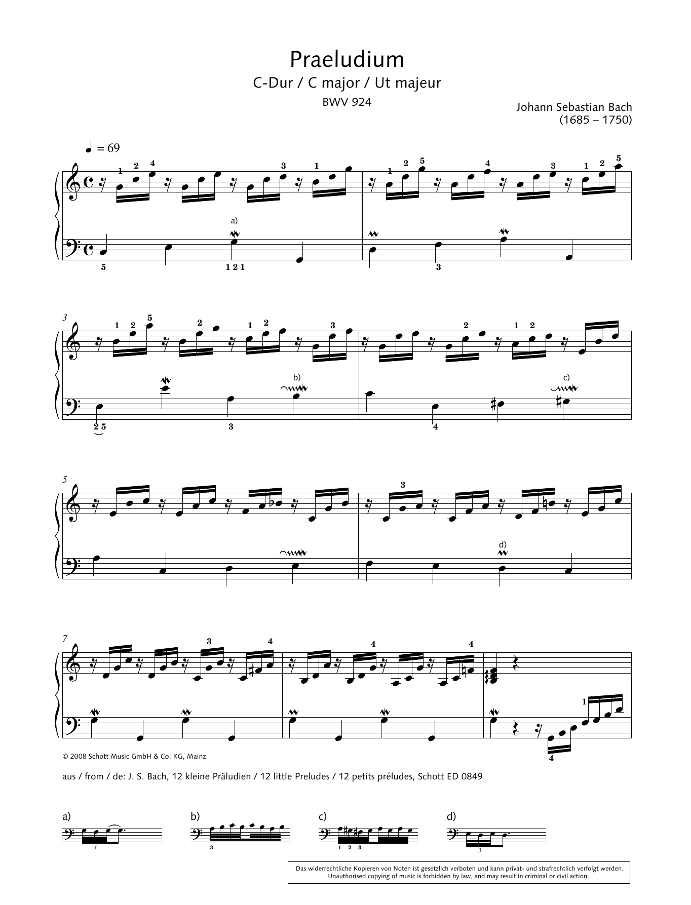 Hans-Gunter Heumann Prelude in C Major sheet music notes and chords arranged for Piano Solo