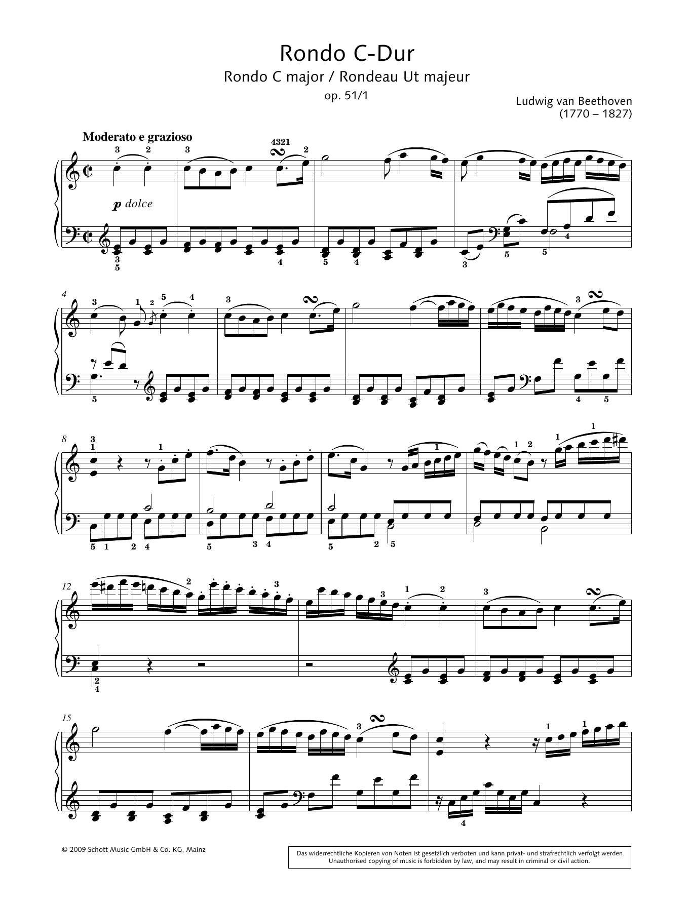 Hans-Gunter Heumann Rondo in C major sheet music notes and chords arranged for Piano Solo