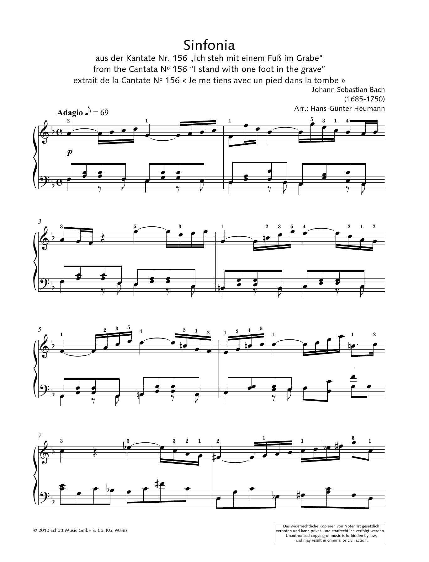 Hans-Gunter Heumann Sinfonia sheet music notes and chords arranged for Piano Solo