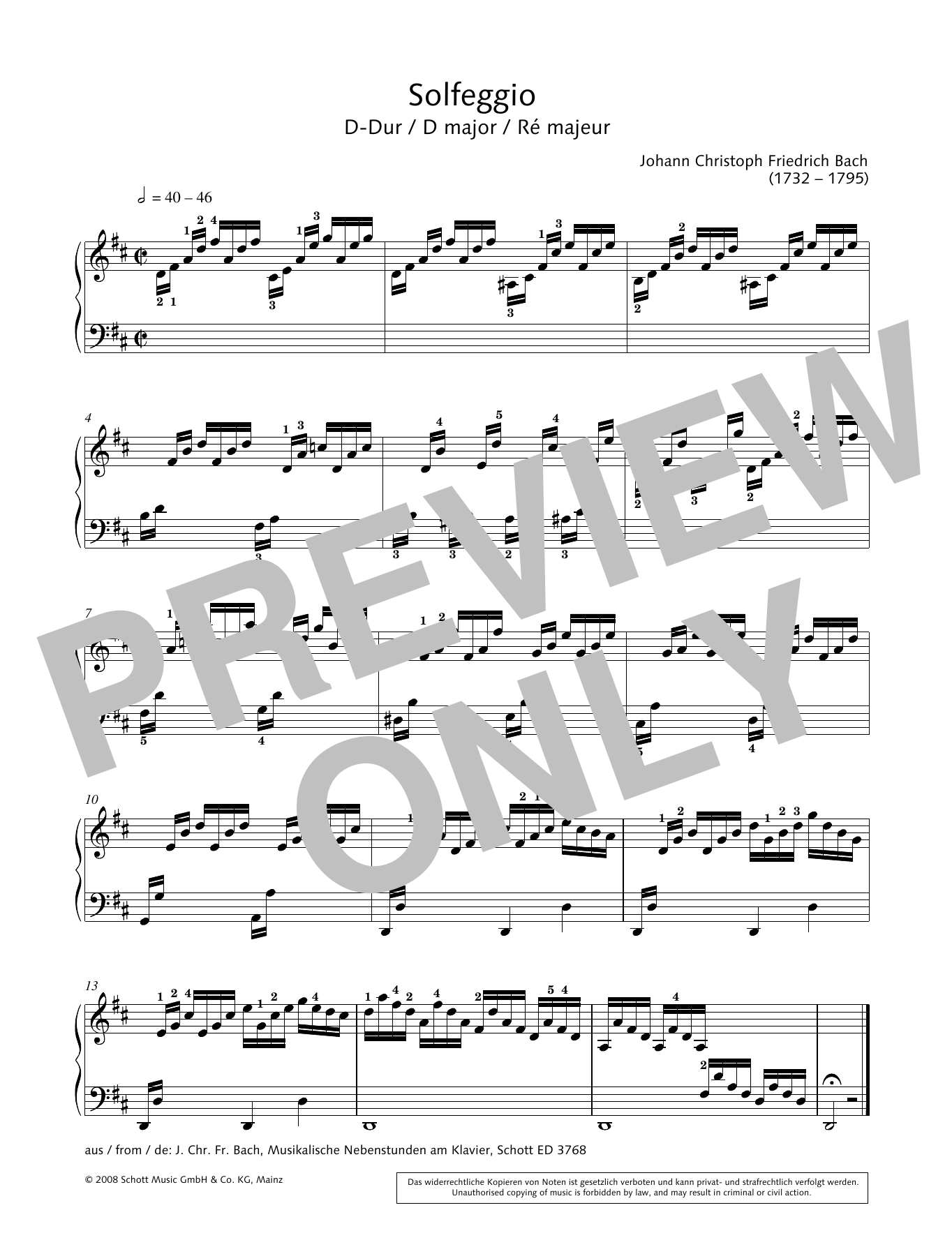 Hans-Gunter Heumann Solfeggio in D major sheet music notes and chords arranged for Piano Solo