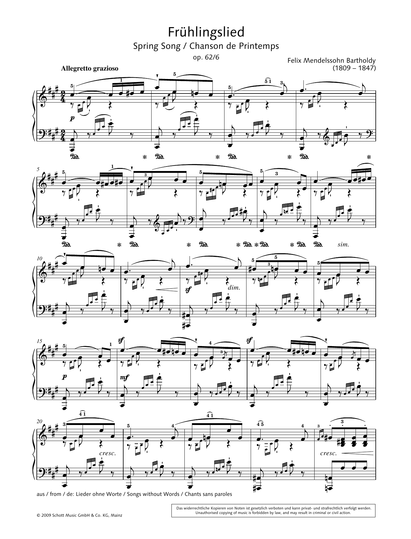 Hans-Gunter Heumann Spring Song sheet music notes and chords arranged for Piano Solo