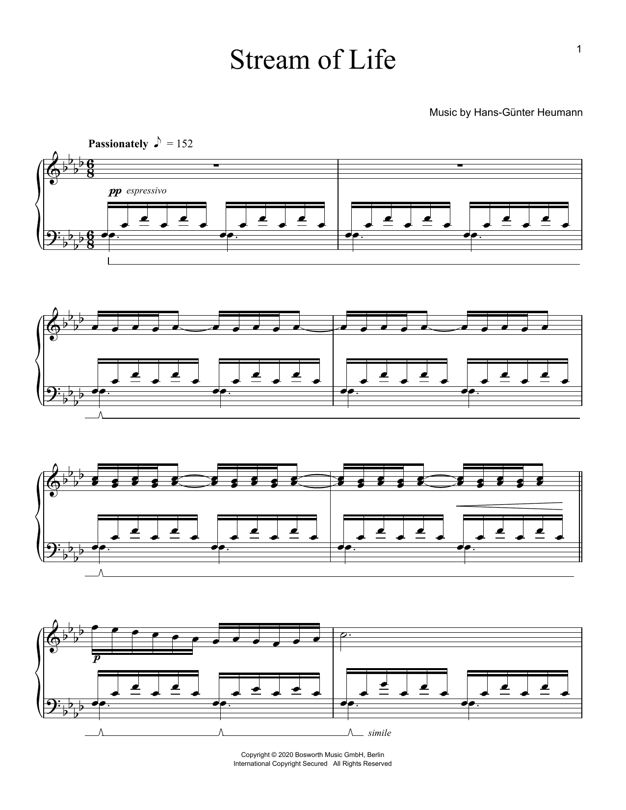 Hans-Günter Heumann Stream Of Life sheet music notes and chords arranged for Piano Solo