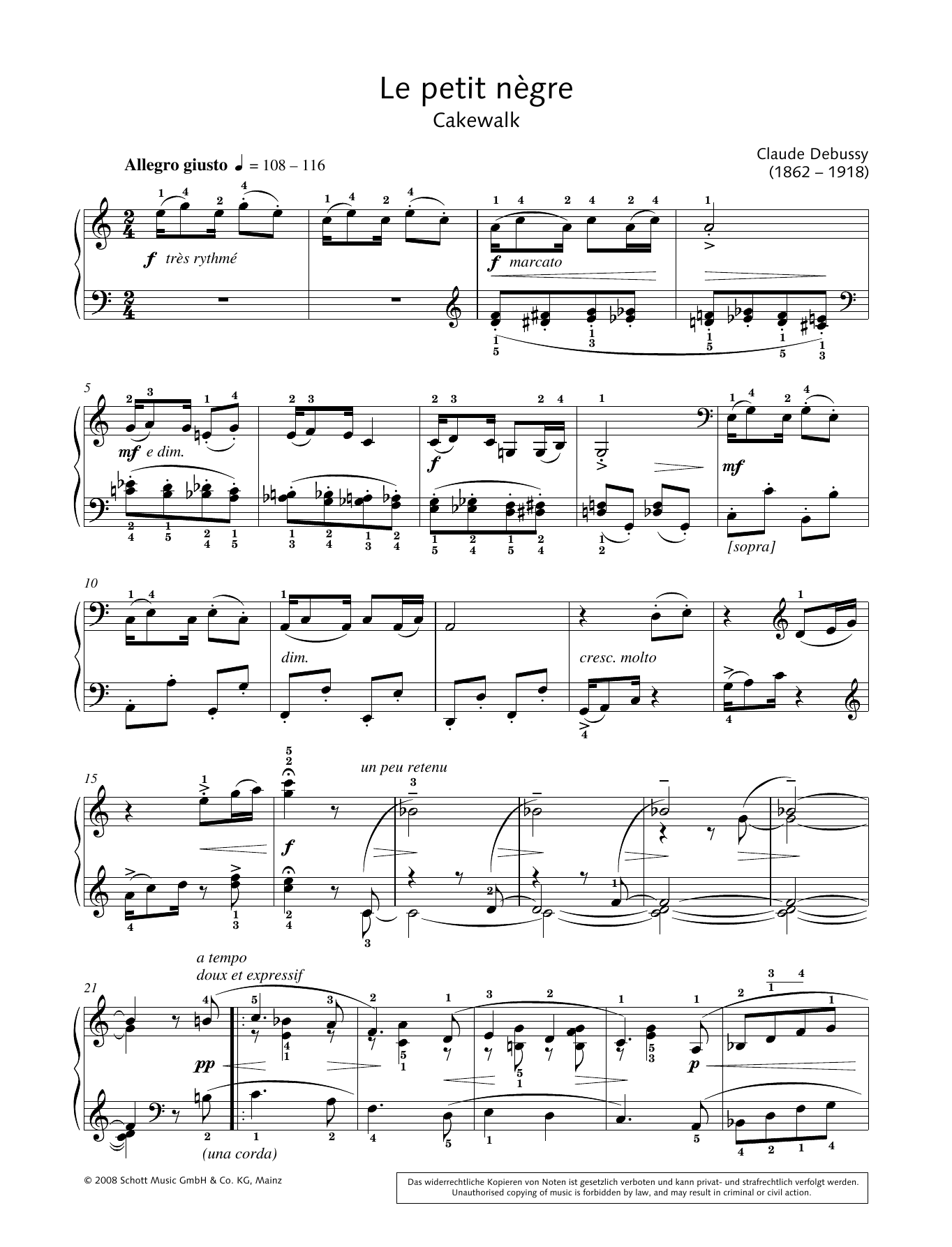 Hans-Gunter Heumann The Little Negro sheet music notes and chords arranged for Piano Solo