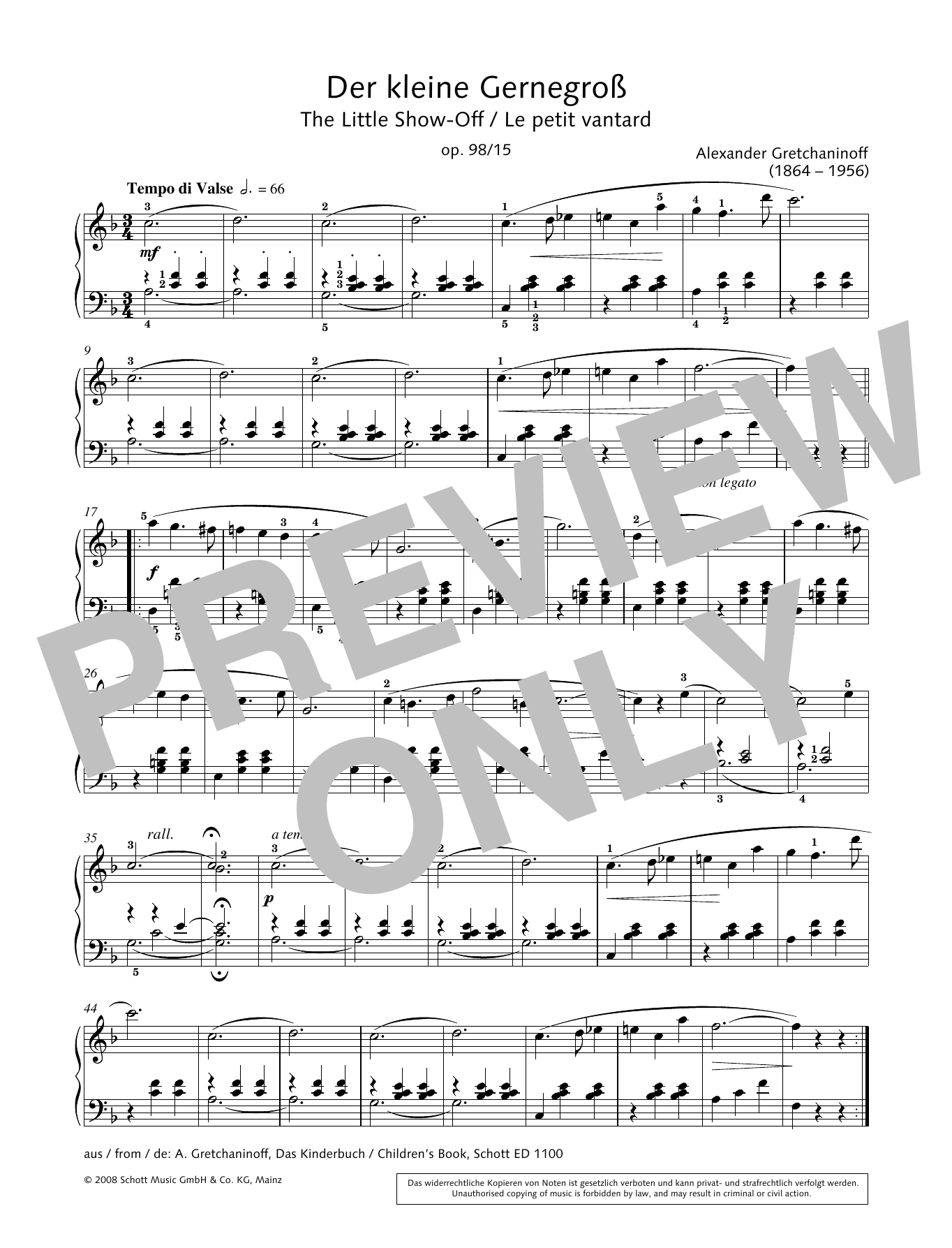 Hans-Gunter Heumann The Little Show-Off sheet music notes and chords arranged for Piano Solo