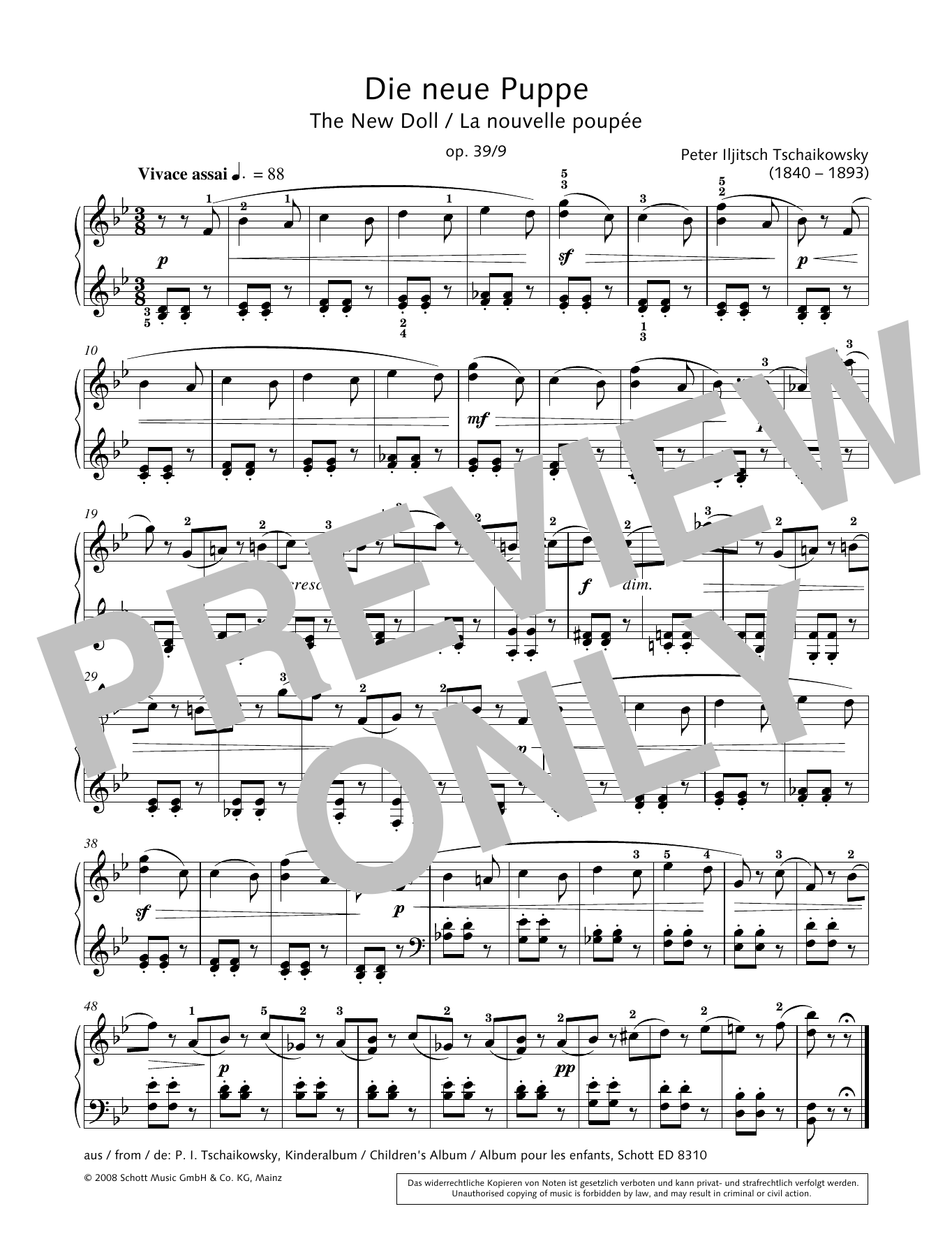 Hans-Gunter Heumann The New Doll sheet music notes and chords arranged for Piano Solo