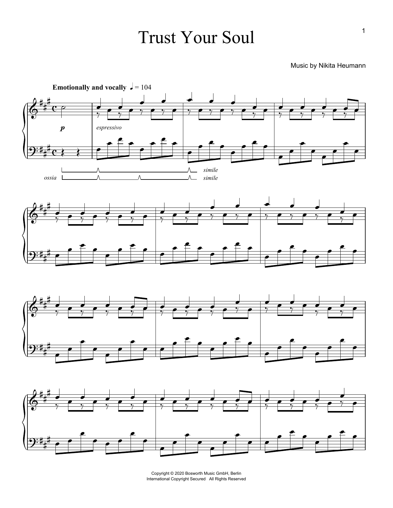 Hans-Günter Heumann Trust Your Soul sheet music notes and chords arranged for Piano Solo